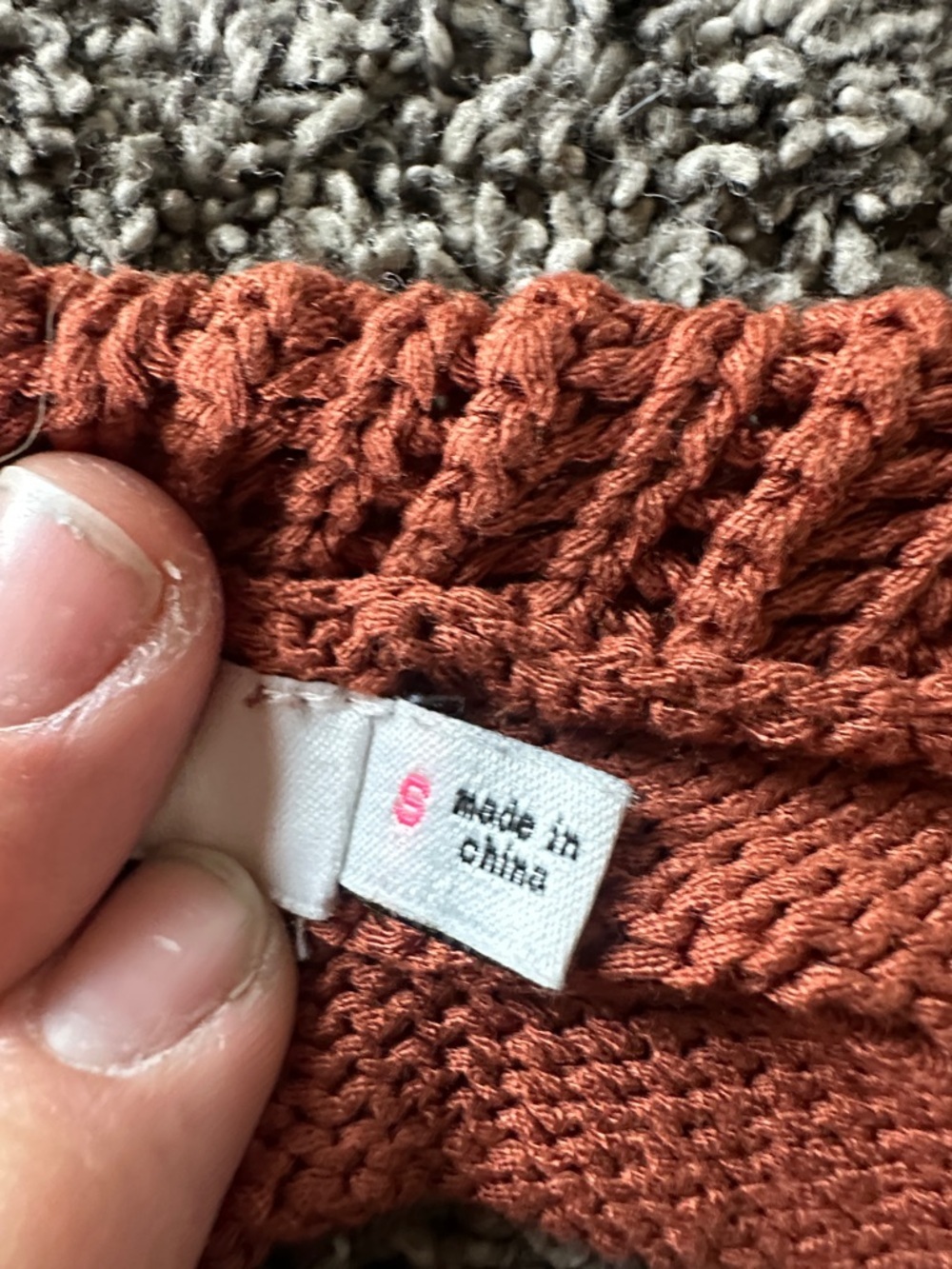 LUSH Small Rust Knit Crochet Bralette Festival Wear - Picture 4 of 5